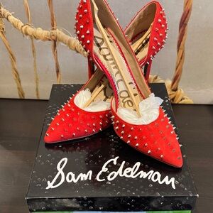 Sam Edelman Red Studded Heels